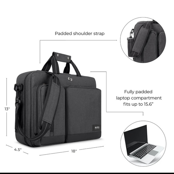 Solo New York Duane Hybrid Briefcase/Backpack - Picture 7 of 7